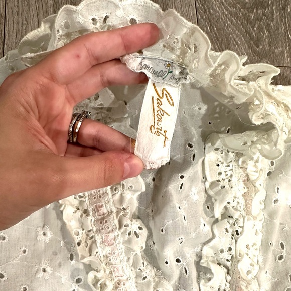 Vintage 80s 90s White Eyelet Duster Robe - Picture 4 of 7